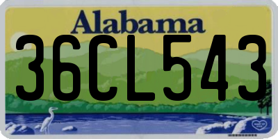 AL license plate 36CL543