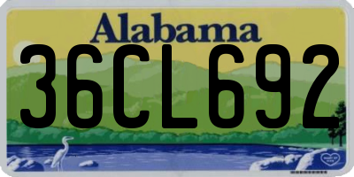 AL license plate 36CL692