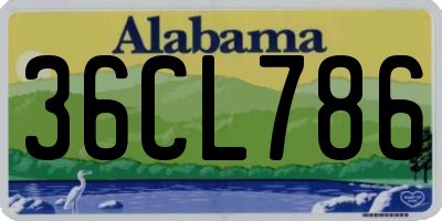 AL license plate 36CL786