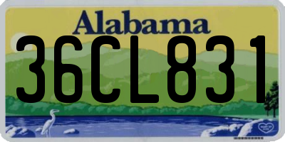 AL license plate 36CL831