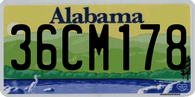 AL license plate 36CM178