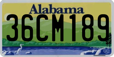 AL license plate 36CM189