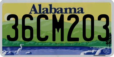 AL license plate 36CM203