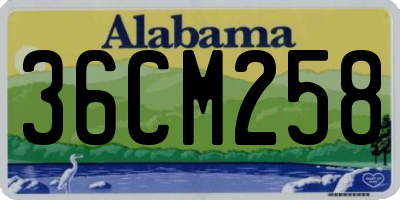 AL license plate 36CM258