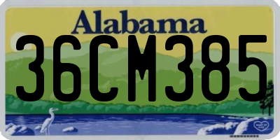 AL license plate 36CM385