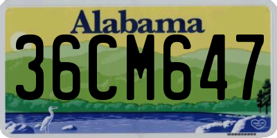 AL license plate 36CM647