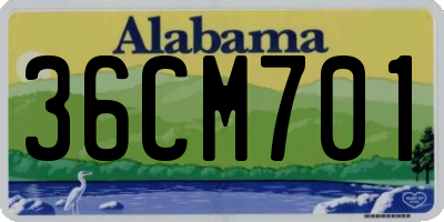 AL license plate 36CM701