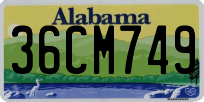 AL license plate 36CM749