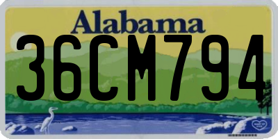 AL license plate 36CM794