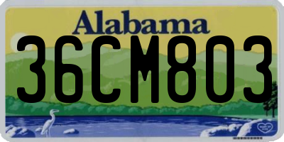 AL license plate 36CM803
