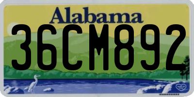 AL license plate 36CM892