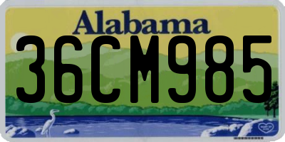 AL license plate 36CM985