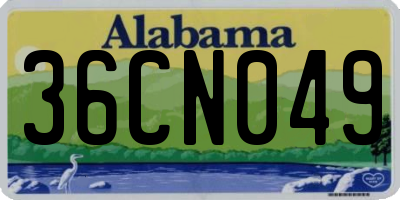 AL license plate 36CN049
