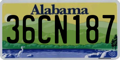 AL license plate 36CN187