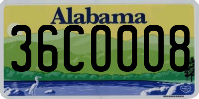 AL license plate 36CO008