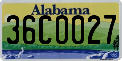 AL license plate 36CO027