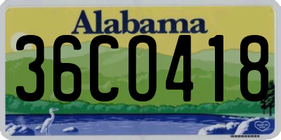 AL license plate 36CO418