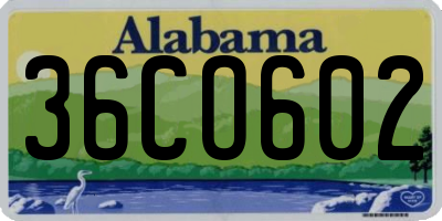 AL license plate 36CO602