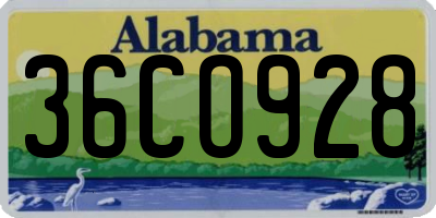 AL license plate 36CO928