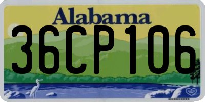 AL license plate 36CP106