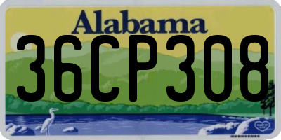AL license plate 36CP308