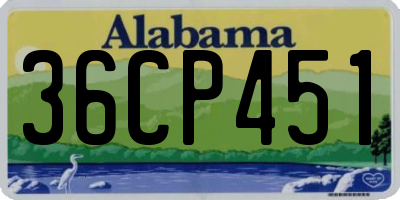 AL license plate 36CP451