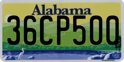 AL license plate 36CP500