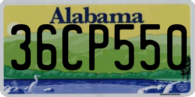 AL license plate 36CP550