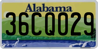 AL license plate 36CQ029