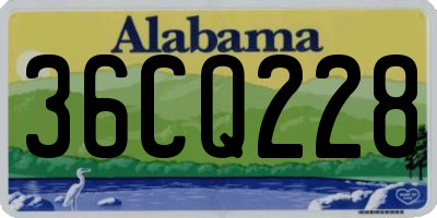 AL license plate 36CQ228