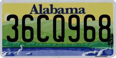 AL license plate 36CQ968