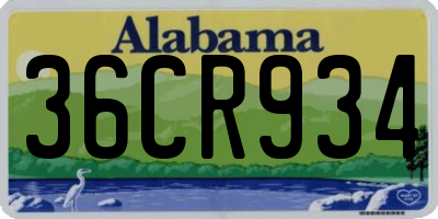 AL license plate 36CR934