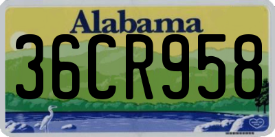 AL license plate 36CR958