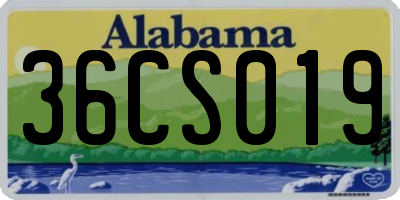 AL license plate 36CS019