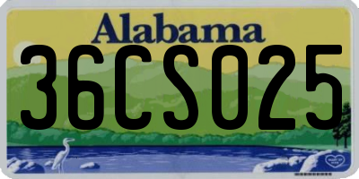 AL license plate 36CS025