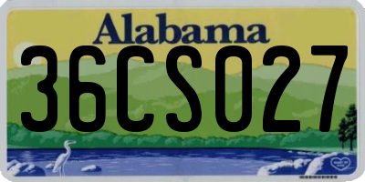 AL license plate 36CS027