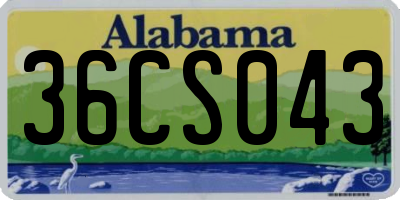 AL license plate 36CS043