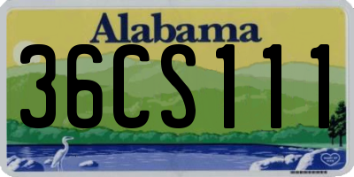 AL license plate 36CS111