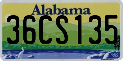 AL license plate 36CS135