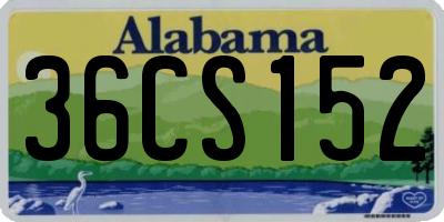 AL license plate 36CS152