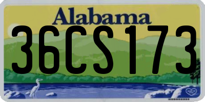 AL license plate 36CS173