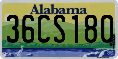 AL license plate 36CS180