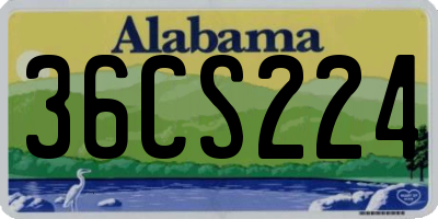 AL license plate 36CS224