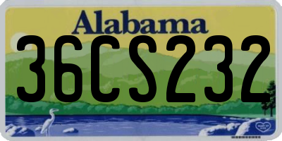 AL license plate 36CS232