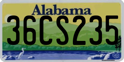 AL license plate 36CS235
