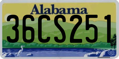 AL license plate 36CS251