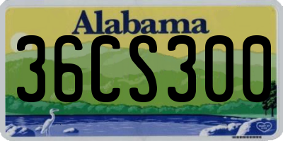 AL license plate 36CS300