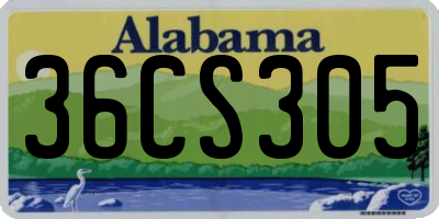 AL license plate 36CS305