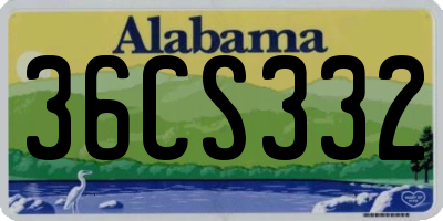 AL license plate 36CS332