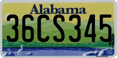AL license plate 36CS345